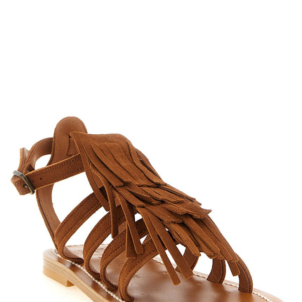 K.JACQUES SAINT TROPEZ Brown Goatskin Flat Sandals