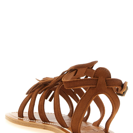 K.JACQUES SAINT TROPEZ Brown Goatskin Flat Sandals