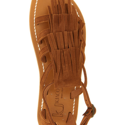 K.JACQUES SAINT TROPEZ Brown Goatskin Flat Sandals