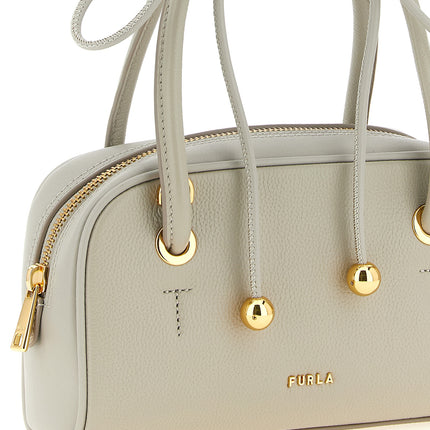Furla Gray Calfskin Handbag