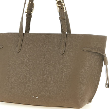 Furla Gray Calfskin Tote Bag