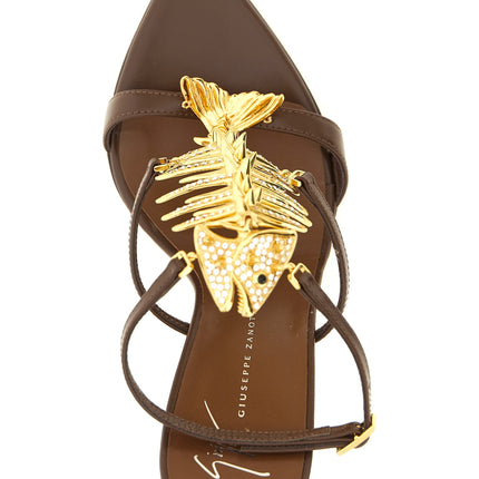 Giuseppe Zanotti Brown Lamb Leather Stiletto Heel Sandals