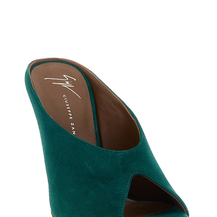Giuseppe Zanotti Bicolor Suede Leather Stiletto Heel Sandals
