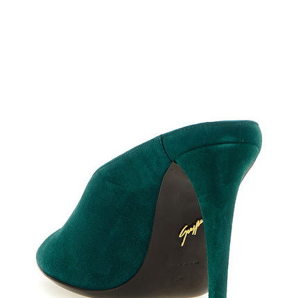 Giuseppe Zanotti Bicolor Suede Leather Stiletto Heel Sandals