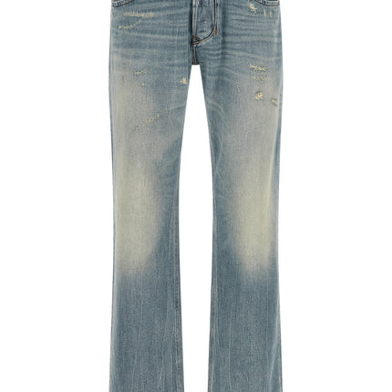 Diesel Blue Cotton Straight-Leg Jeans Diesel