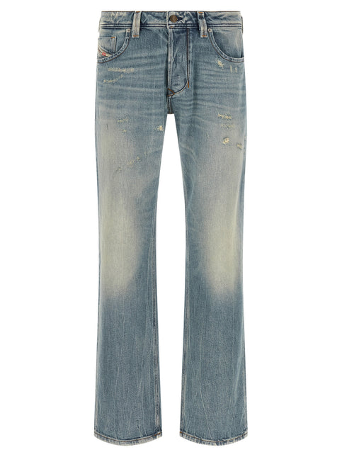 Diesel Blue Cotton Straight-Leg Jeans Diesel