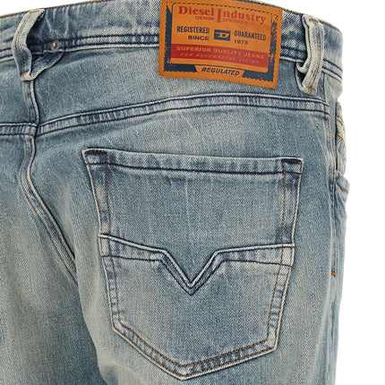 Diesel Blue Cotton Straight-Leg Jeans Diesel