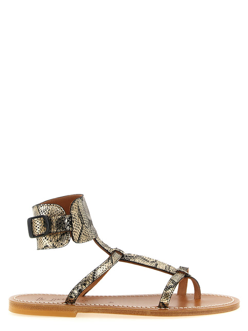 K.JACQUES SAINT TROPEZ Gray Goatskin Flat Sandals K.JACQUES SAINT TROPEZ
