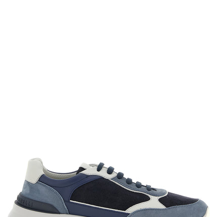 Brunello Cucinelli Blue Calfskin Athletic Sneakers