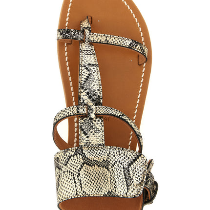 K.JACQUES SAINT TROPEZ Gray Goatskin Flat Sandals K.JACQUES SAINT TROPEZ