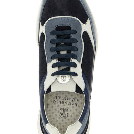 Brunello Cucinelli Blue Calfskin Athletic Sneakers