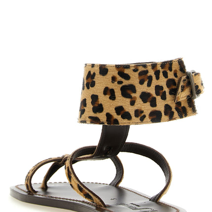 K.JACQUES SAINT TROPEZ Brown Cowhide Flat Sandals