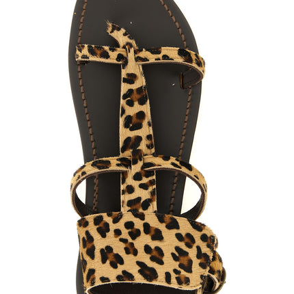 K.JACQUES SAINT TROPEZ Brown Cowhide Flat Sandals