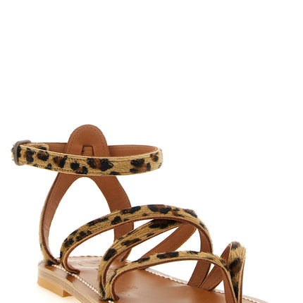 K.JACQUES SAINT TROPEZ Brown Cowhide Flat Sandals K.JACQUES SAINT TROPEZ