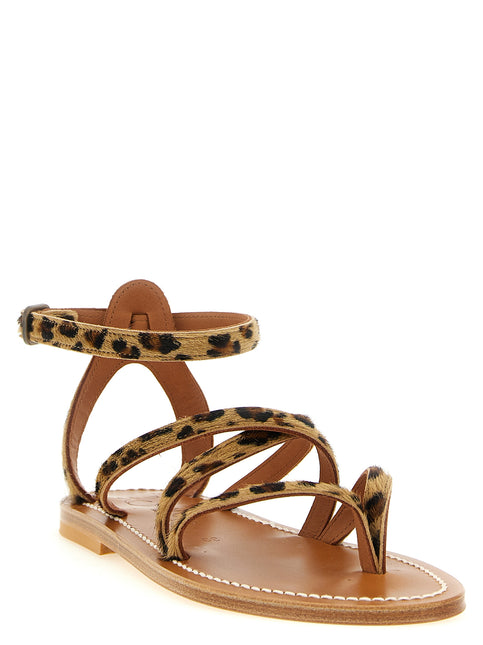 K.JACQUES SAINT TROPEZ Brown Cowhide Flat Sandals K.JACQUES SAINT TROPEZ