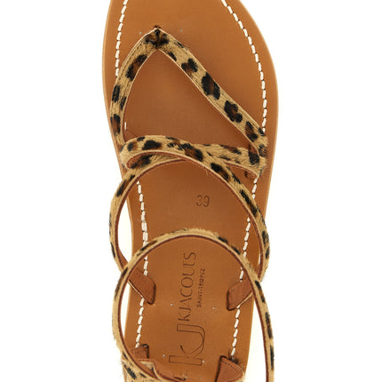 K.JACQUES SAINT TROPEZ Brown Cowhide Flat Sandals K.JACQUES SAINT TROPEZ