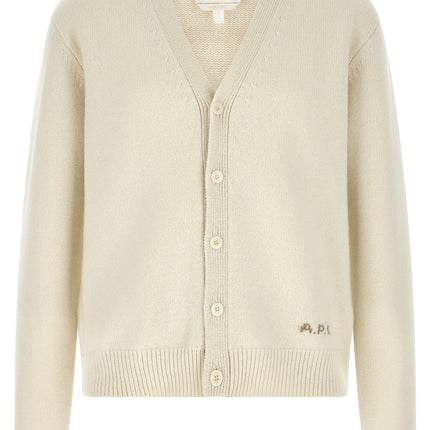 A.P.C. White Wool Cardigan