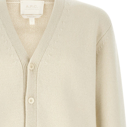 A.P.C. White Wool Cardigan
