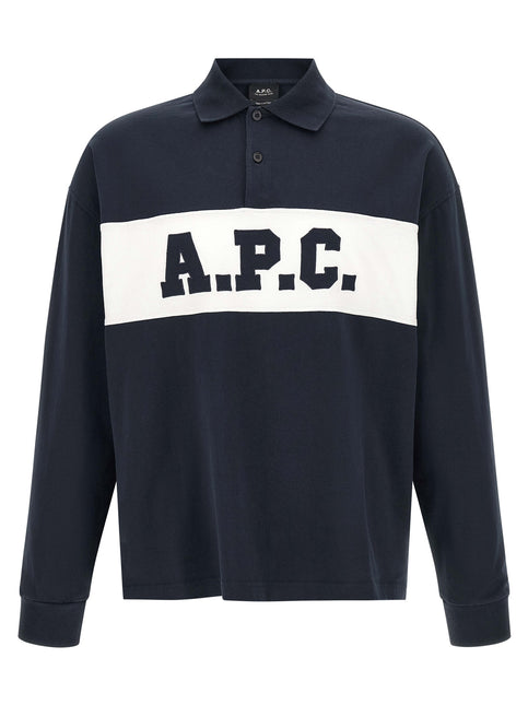 A.P.C. Blue Cotton Polo Shirt
