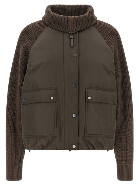 Brunello Cucinelli Brown Cotton Full-Length Jacket Brunello Cucinelli