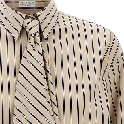 Brunello Cucinelli Beige Cotton Blouse