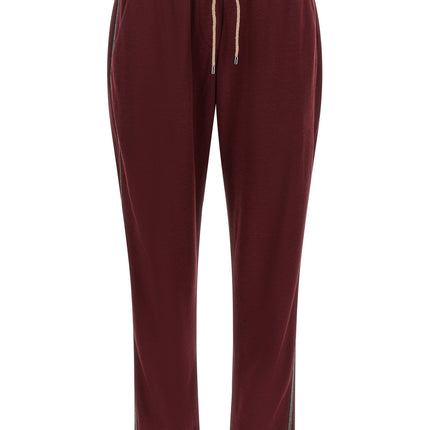 Brunello Cucinelli Bordeaux Cotton Joggers (Workout Pants) Brunello Cucinelli