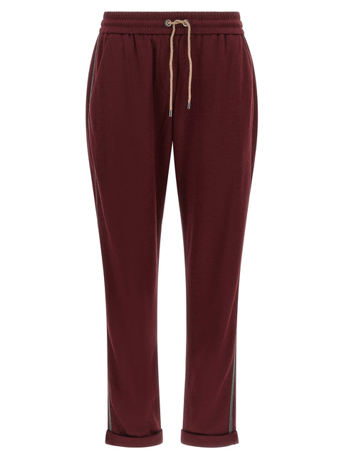 Brunello Cucinelli Bordeaux Cotton Joggers (Workout Pants) Brunello Cucinelli