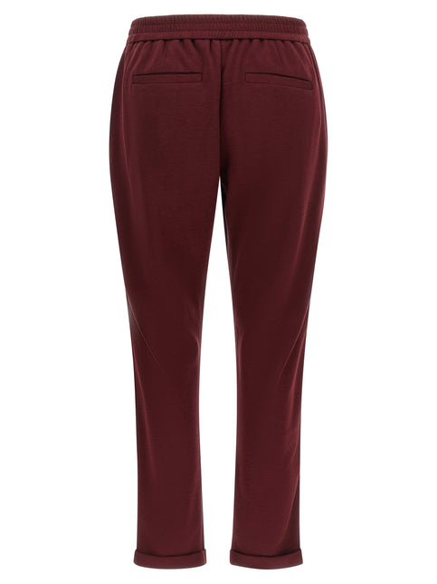Brunello Cucinelli Bordeaux Cotton Joggers (Workout Pants) Brunello Cucinelli