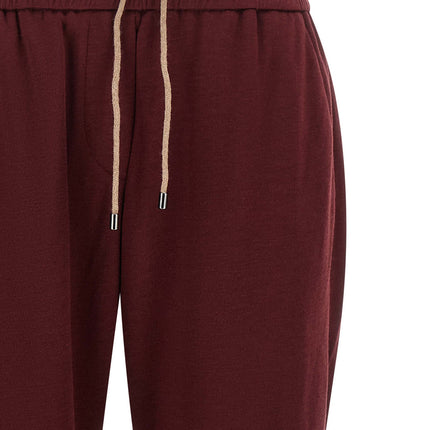 Brunello Cucinelli Bordeaux Cotton Joggers (Workout Pants) Brunello Cucinelli
