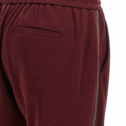 Brunello Cucinelli Bordeaux Cotton Joggers (Workout Pants) Brunello Cucinelli