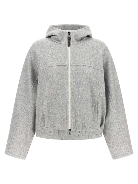 Brunello Cucinelli Gray Cotton Hoodie Brunello Cucinelli