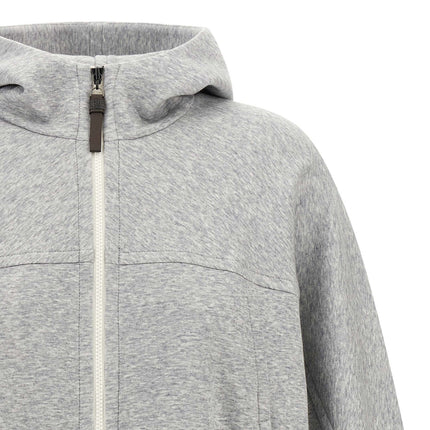 Brunello Cucinelli Gray Cotton Hoodie Brunello Cucinelli