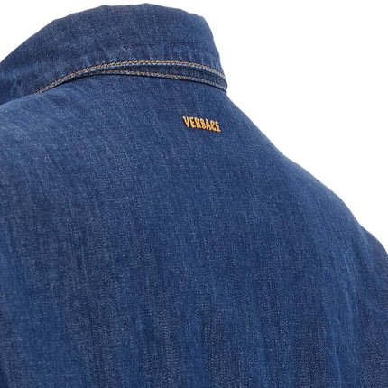 Versace Blue Cotton Blouse Versace
