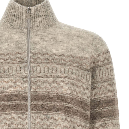 Brunello Cucinelli Beige Alpaca Leather Cardigan