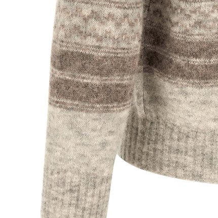 Brunello Cucinelli Beige Alpaca Leather Cardigan