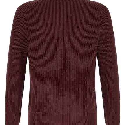 Brunello Cucinelli Bordeaux Cotton Cardigan Brunello Cucinelli