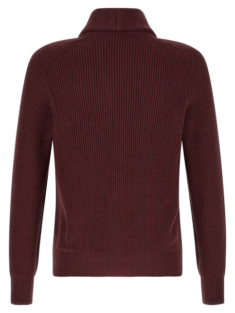 Brunello Cucinelli Bordeaux Cotton Cardigan Brunello Cucinelli