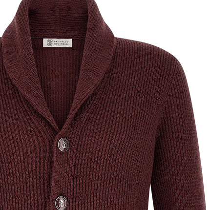 Brunello Cucinelli Bordeaux Cotton Cardigan Brunello Cucinelli