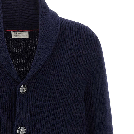 Brunello Cucinelli Blue Cotton Cardigan