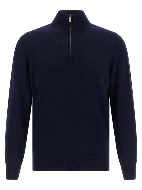 Brunello Cucinelli Blue Cashmere Cardigan