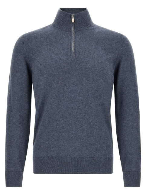 Brunello Cucinelli Blue Cashmere Cardigan Brunello Cucinelli