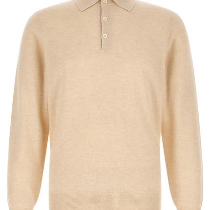 Brunello Cucinelli Beige Cashmere Polo Shirt
