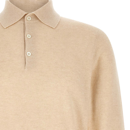Brunello Cucinelli Beige Cashmere Polo Shirt