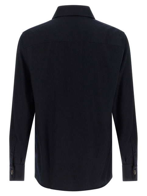 Brunello Cucinelli Blue Virgin Wool Blouse Brunello Cucinelli