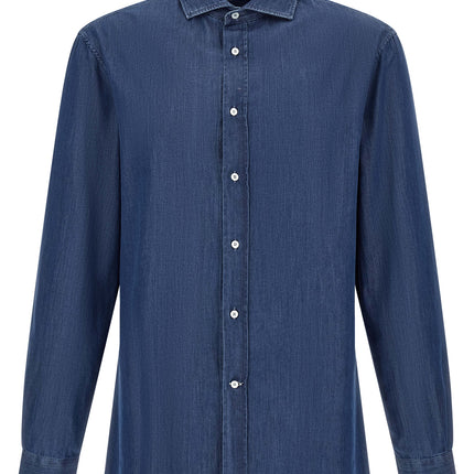 Brunello Cucinelli Blue Cotton Blouse