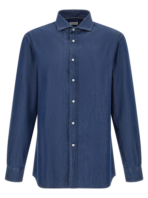 Brunello Cucinelli Blue Cotton Blouse