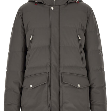 Brunello Cucinelli Gray Polyamide Parka Brunello Cucinelli
