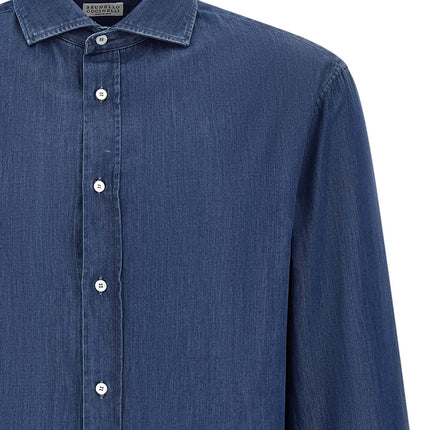 Brunello Cucinelli Blue Cotton Blouse