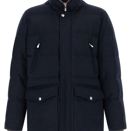 Brunello Cucinelli Blue Wool Parka Brunello Cucinelli