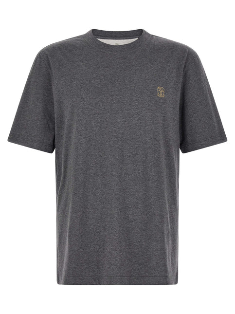 Brunello Cucinelli Gray Cotton T-Shirt